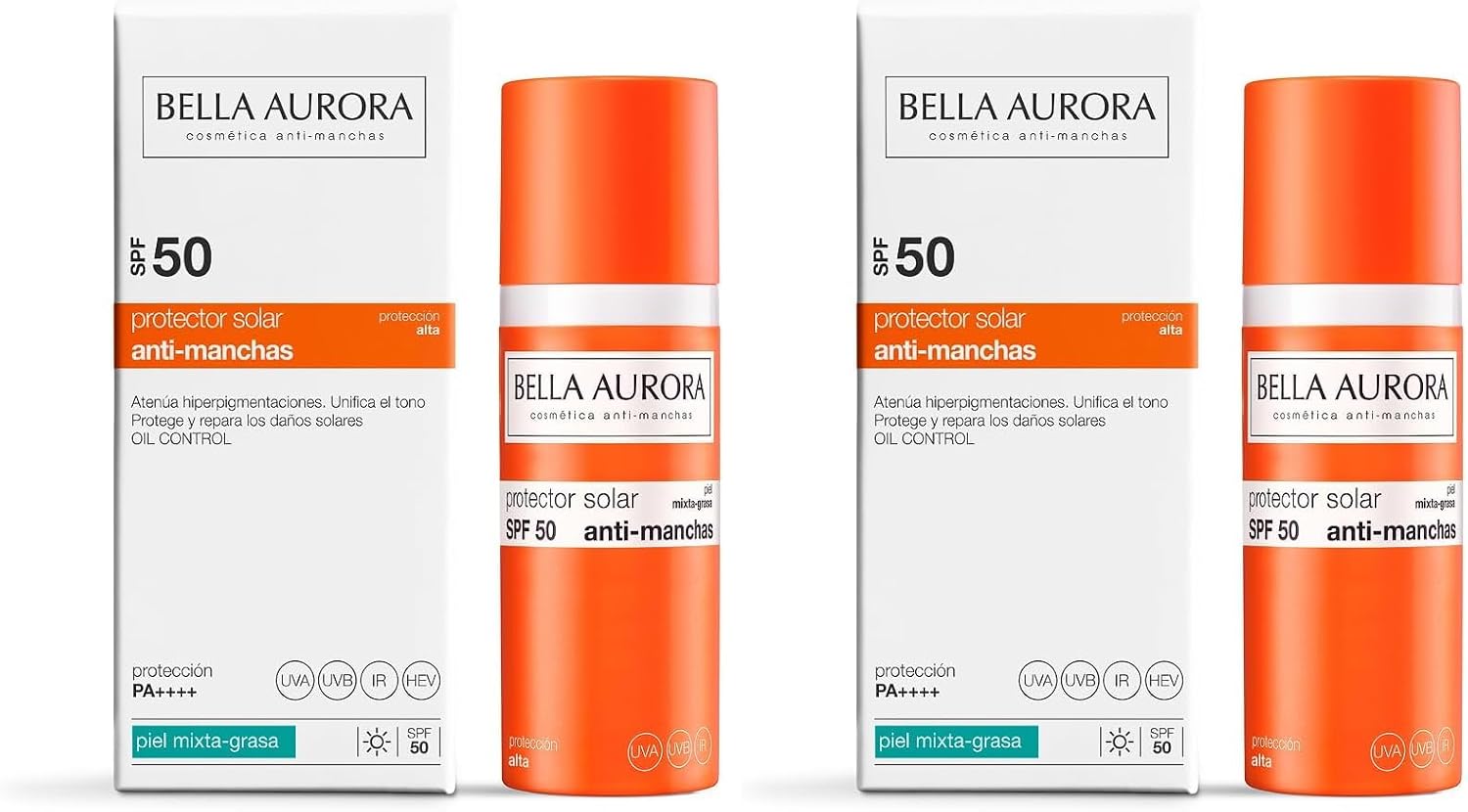 Detalle de Bella Aurora Protector Solar Facial Antimanchas SPF 50+ para Piel Mixta y Grasa