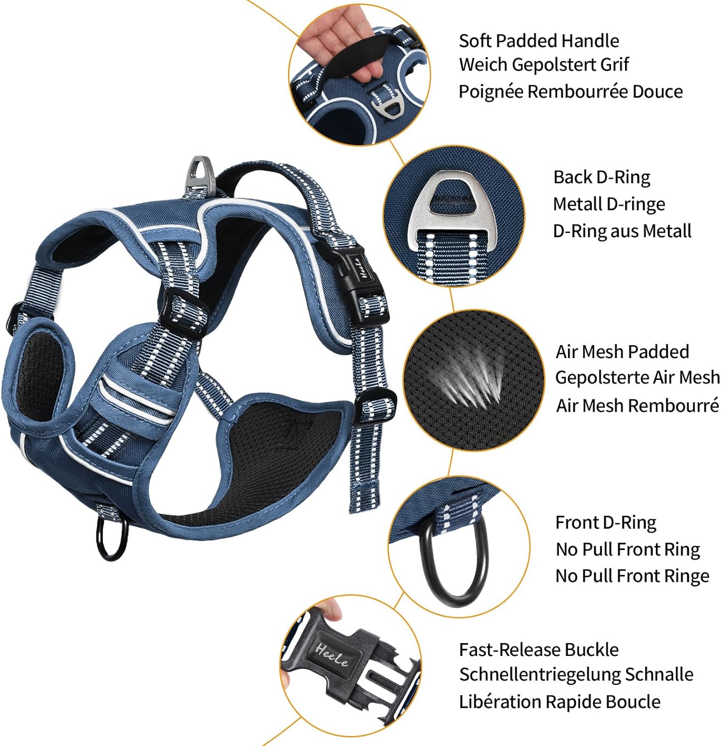 Thumbnail 2 de HEELE Dog Harness No-Pull Vest M