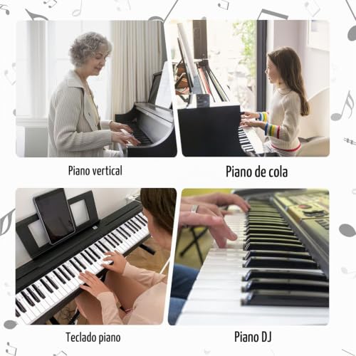 Thumbnail 6 de laqula Guía de notas de piano de silicona reutilizable para 88/61 teclas