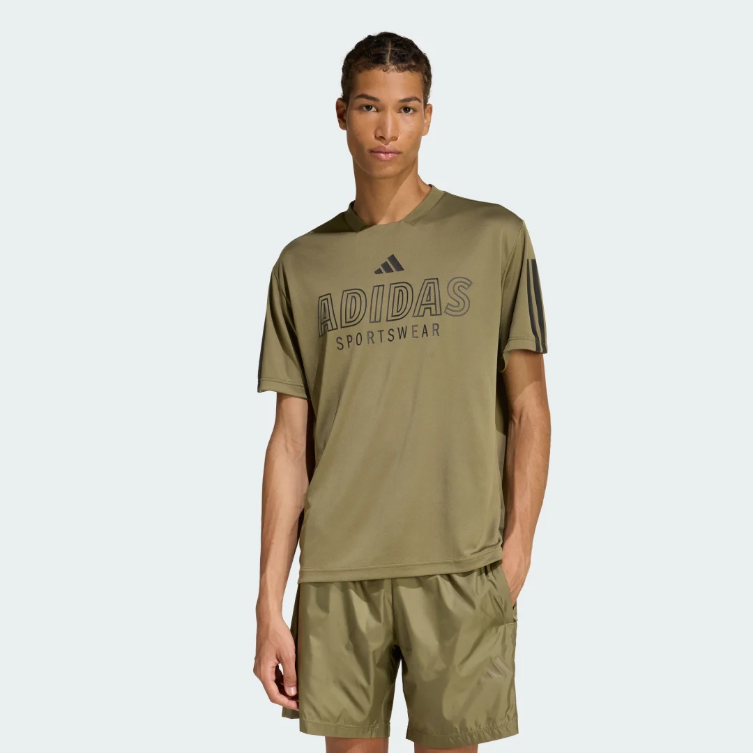 Detalle de Camiseta Adidas House of TIRO Wordmark — verde, para entrenar con estilo