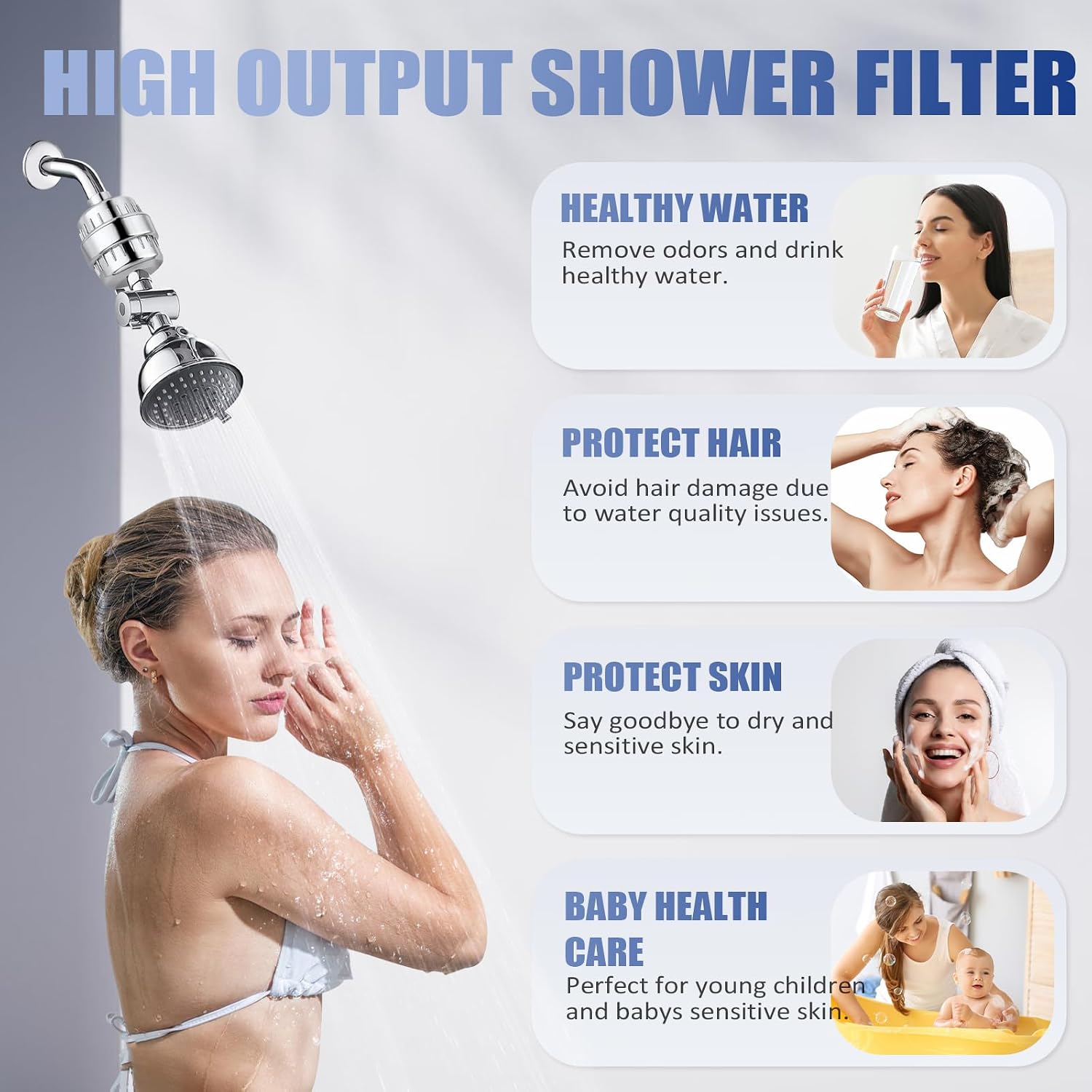 Detalle de Dwavele SF-001 20-Stage Shower Filter with High-Flow Design