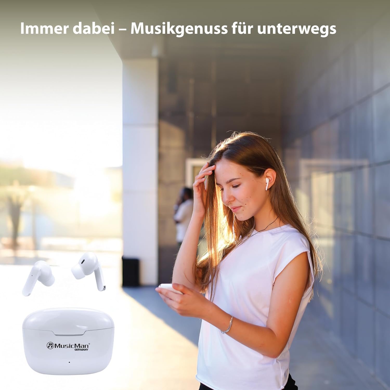 Thumbnail 2 de MusicMan BT-X63: True Wireless In-Ear Kopfhörer mit Ladebox – 16 h Laufzeit, Bluetooth 5.3, USB-C, Mikrofon