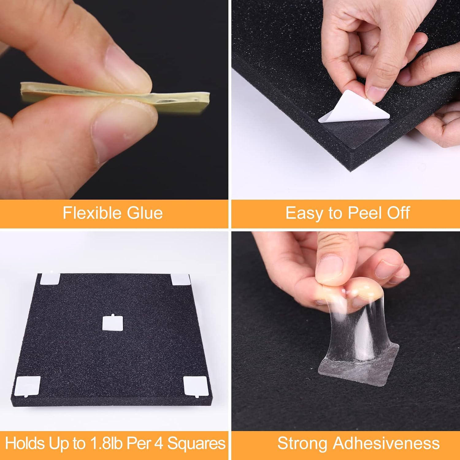 Thumbnail 4 de Sonicism 120pcs Double-Sided Tape Squares for Acoustic Foam, Clear Acrylic