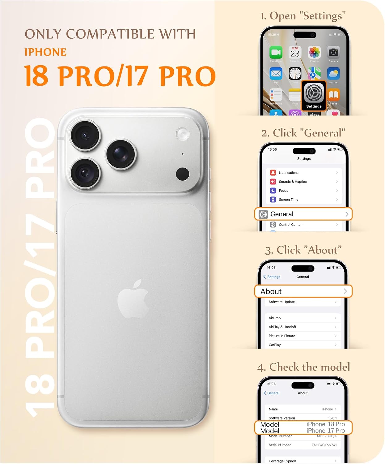 Thumbnail 1 de GVIEWIN Marble Case for iPhone 18 Pro/17 Pro, MagSafe Compatible