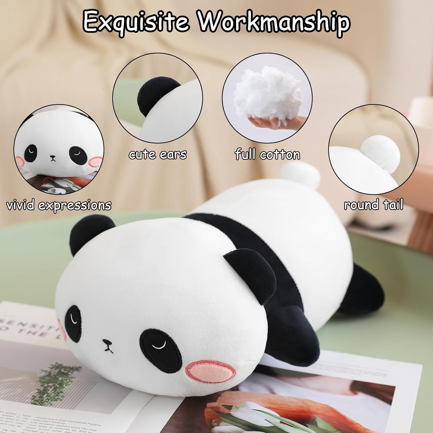 Thumbnail 2 de SQEQE Weighted Panda Plush (9.8 Inch, 0.8 Lbs) — Weighted Panda Stuffed Animal & Sleep Pillow Toy