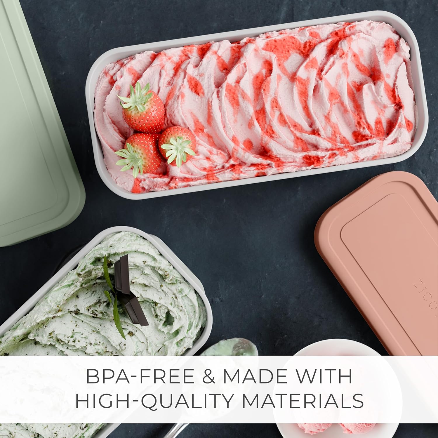 Thumbnail 4 de ZICOTO Reusable Ice Cream Containers, 2-Quart