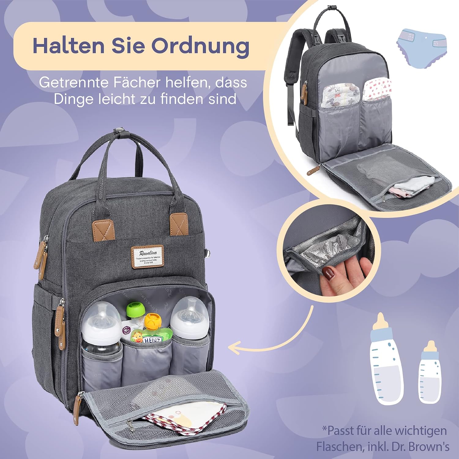 Thumbnail 2 de RUVALINO Baby Wickelrucksack 43,1 cm