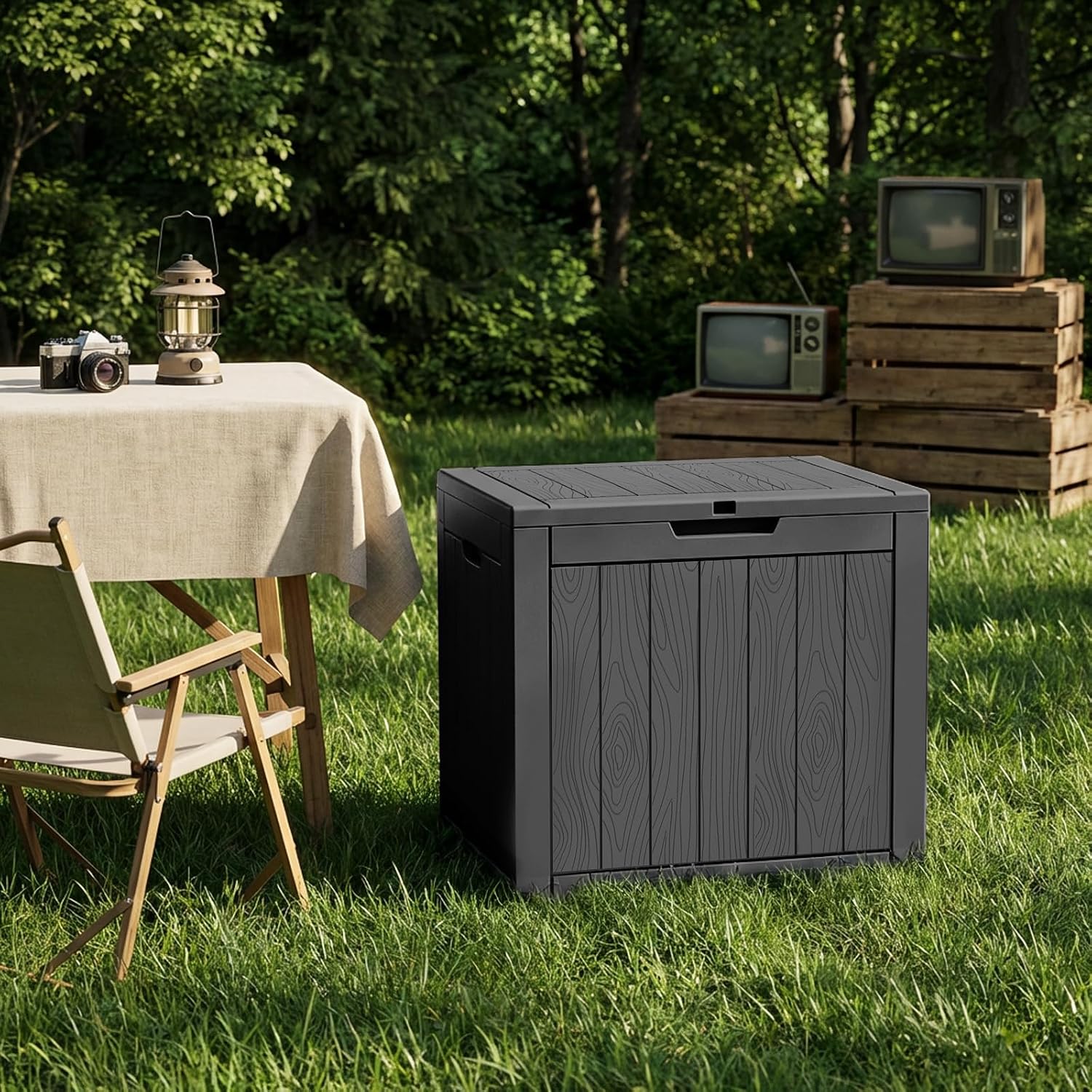 Thumbnail 5 de EasyUp 35 Gallon Deck Box, Black Waterproof Outdoor Storage with UV Resistance