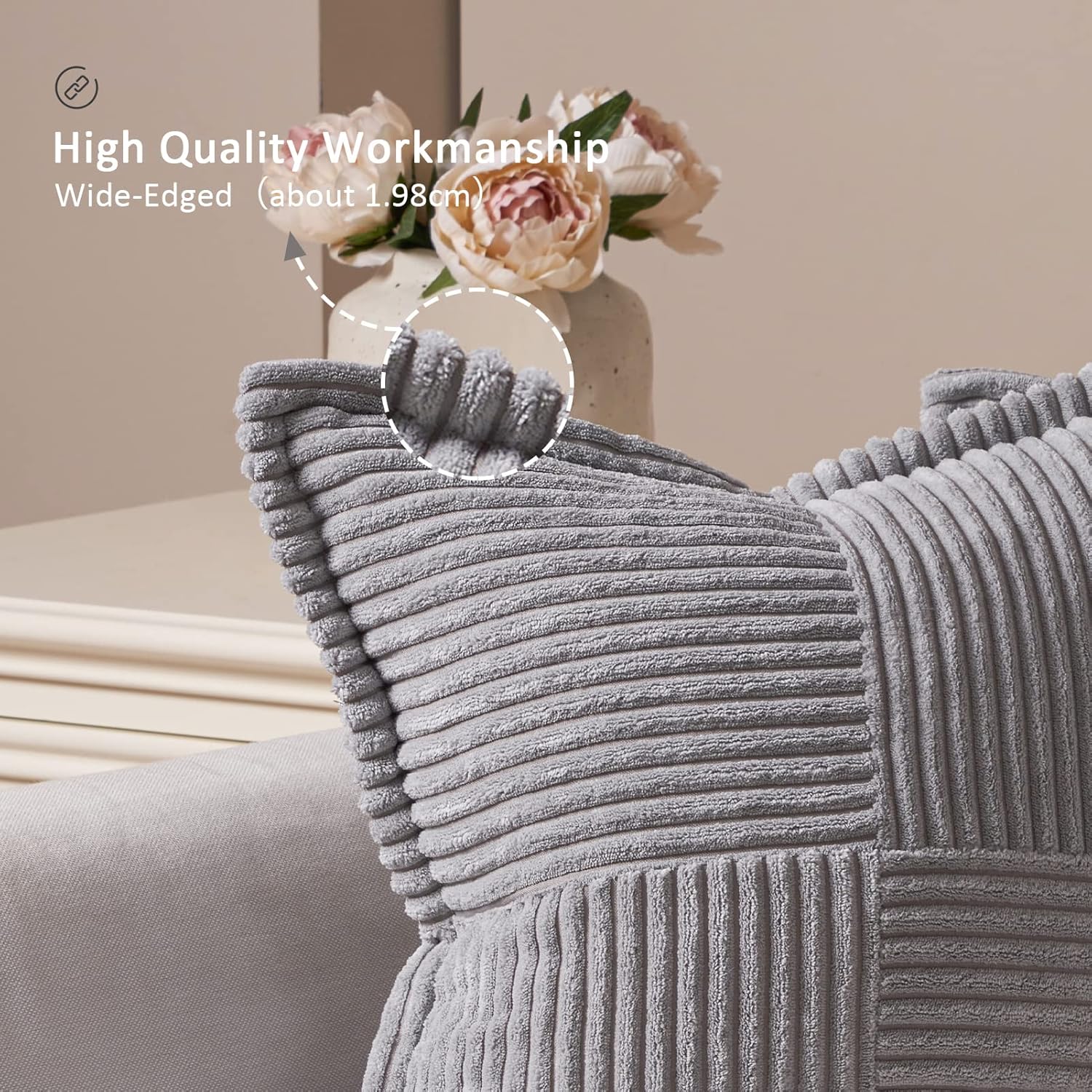 Thumbnail 1 de Topfinel Funda de Cojín 40x40 Gris para Hogar 🛋️ (2 Piezas)