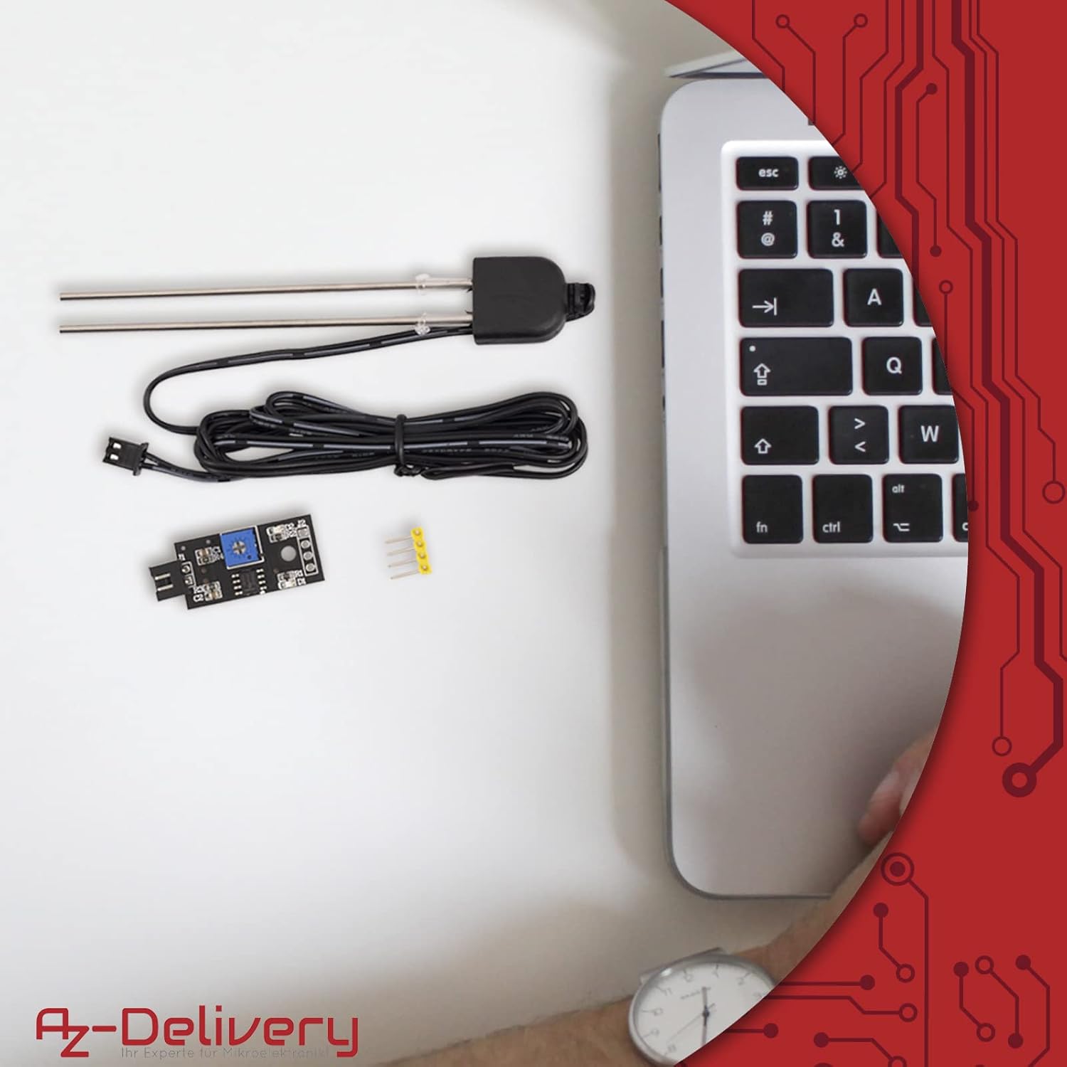 Thumbnail 5 de AZDelivery Set da 5 sensori di umidità del suolo con sonda resistente per Arduino e Raspberry Pi