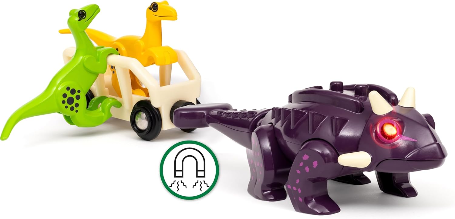 Detalle de BRIO World 36082 Dinosaurier Ankylosaurus – Zug- & Dinosaurier-Spielset für BRIO World
