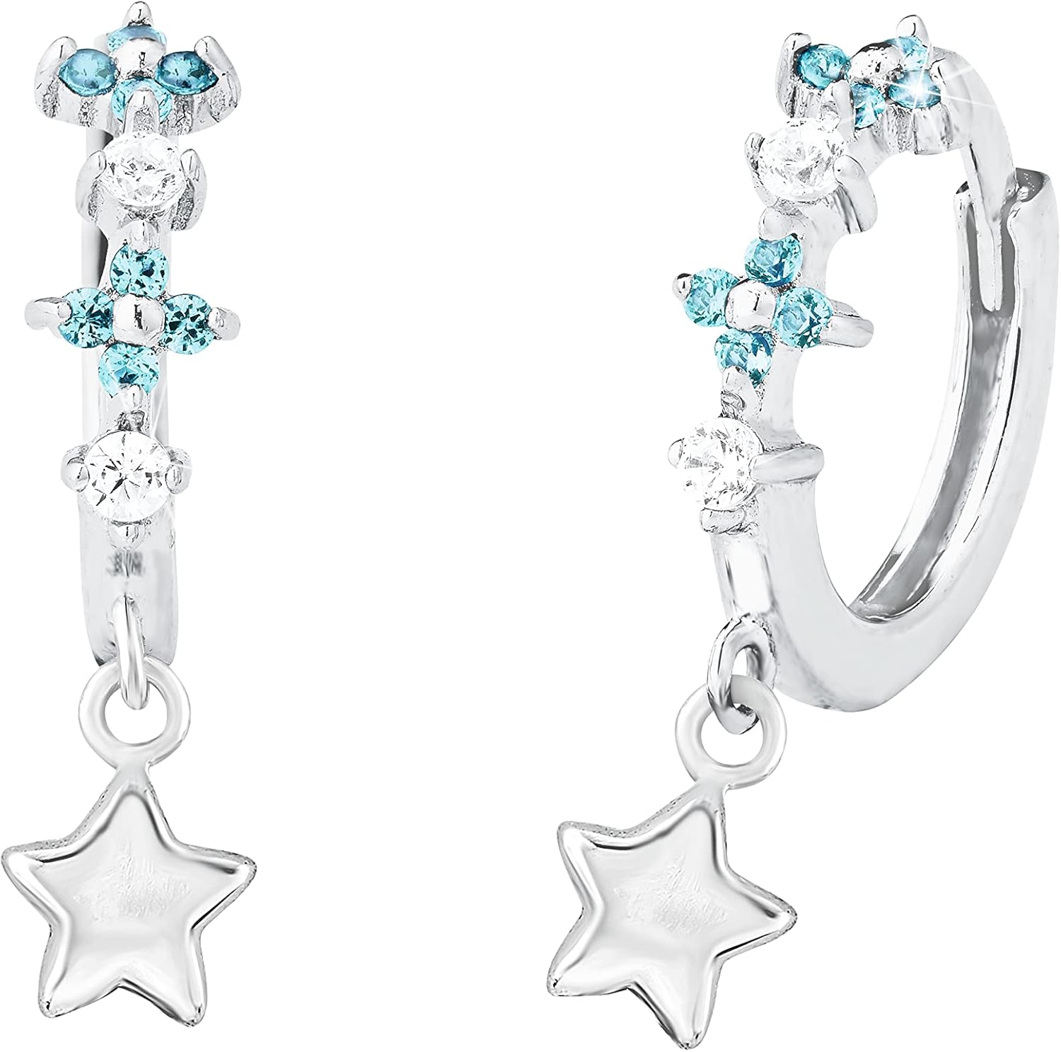 Detalle de Prinzessin Lillifee Creolen 925 Sterling Silber – Schmetterling, Zirkonia, Geschenkbox