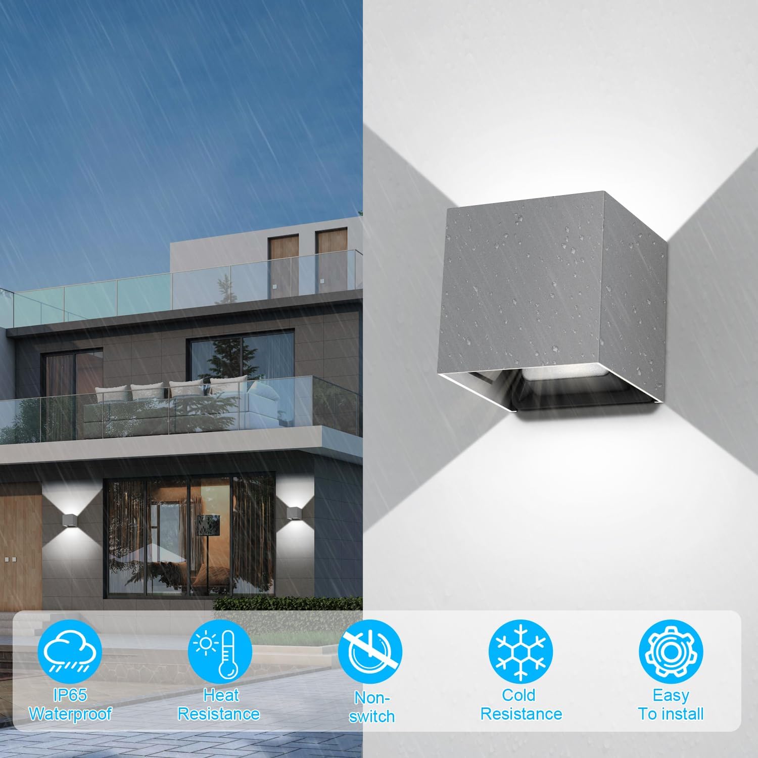 Thumbnail 1 de Applique da Parete LED 20W di LEDmo – Angolo del fascio regolabile 0–120°, IP65, 6000K, interno/esterno