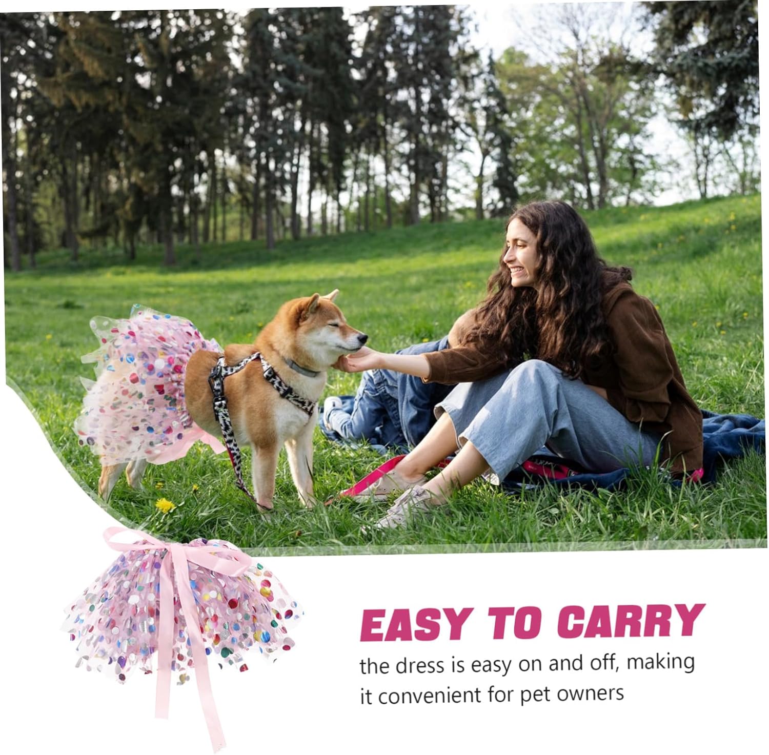 Thumbnail 6 de SUPVOX Hunde Tutu-Kleid mit Spitze & Mesh, verstellbar – atmungsaktiv für kleine und mittelgroße Hunde