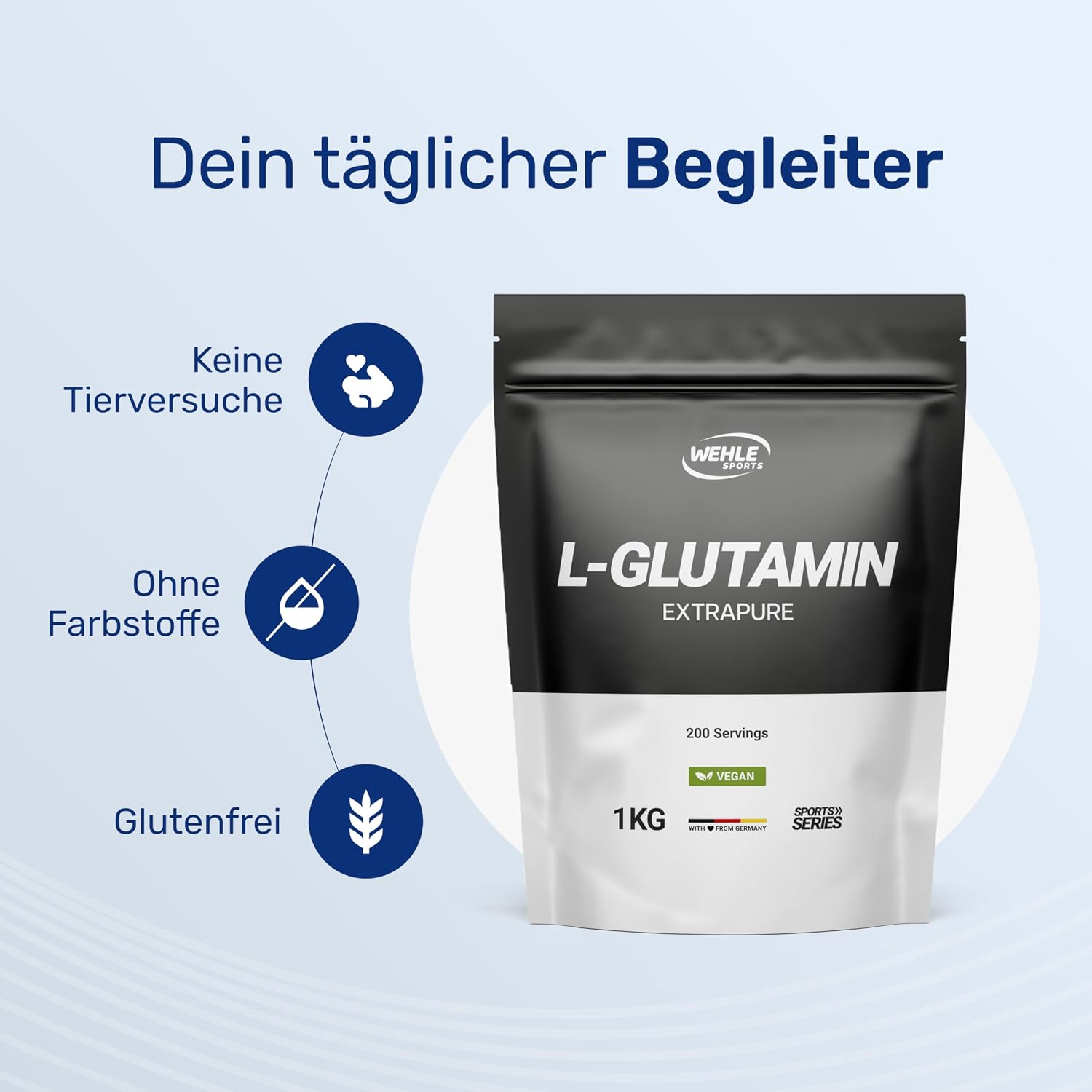 Thumbnail 1 de L-Glutamin Pulver 1 kg hochdosiert