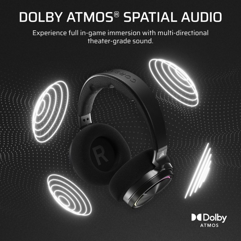 Detalle de Corsair VIRTUOSO MAX Carbon auriculares gaming inalámbricos