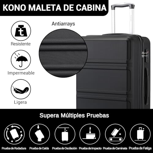 Detalle de Kono Maletas de Viaje Grandes 28" ABS | Equipaje Facturado 4 Ruedas 360° y Candado TSA