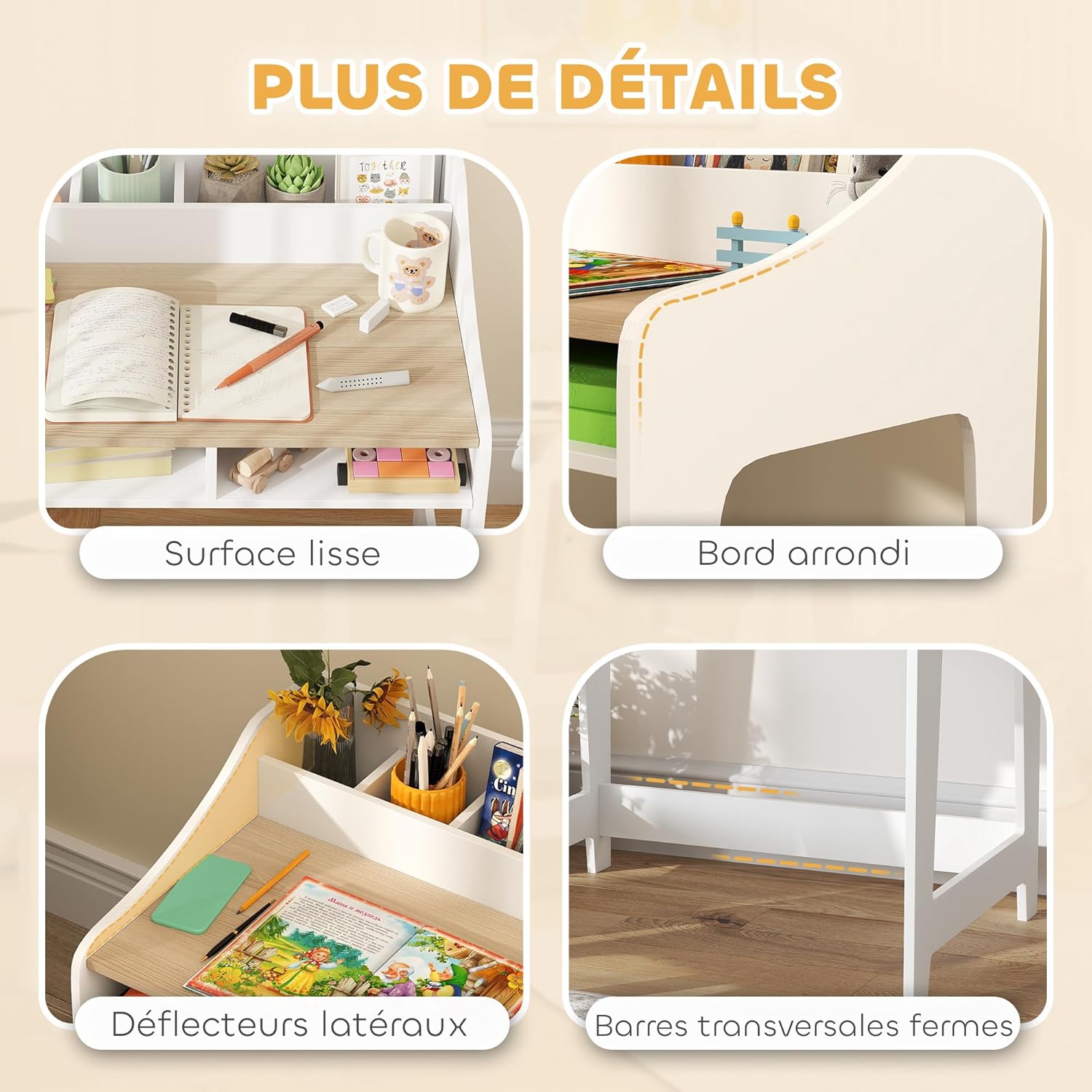 Thumbnail 6 de Ensemble Bureau et Chaise AIYAPLAY pour Enfant 3 à 8 ans – rangement pratique et sécurité