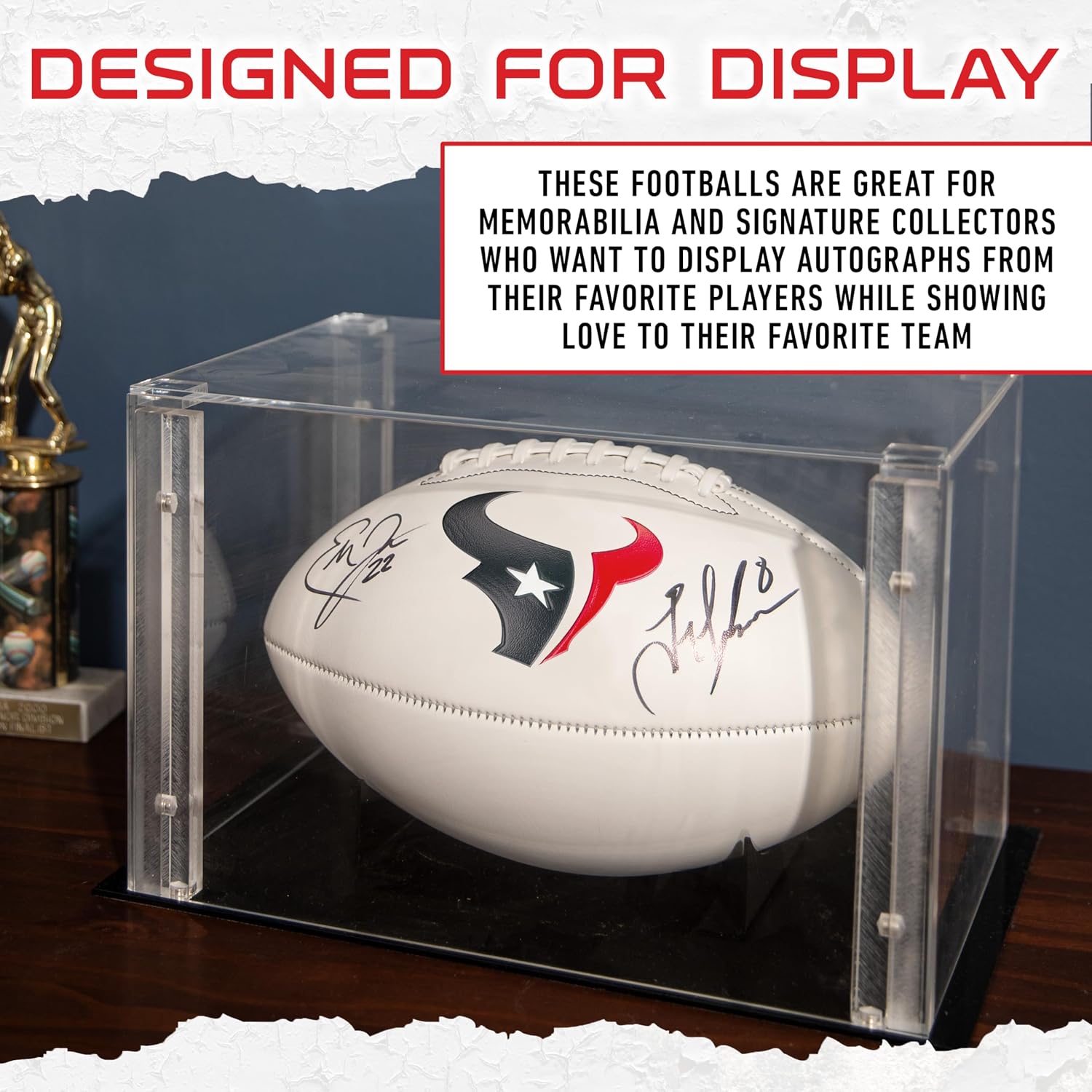 Thumbnail 4 de Franklin Sports NFL Autograph Football (Official Size, White Panels) for Houston Texans Fans