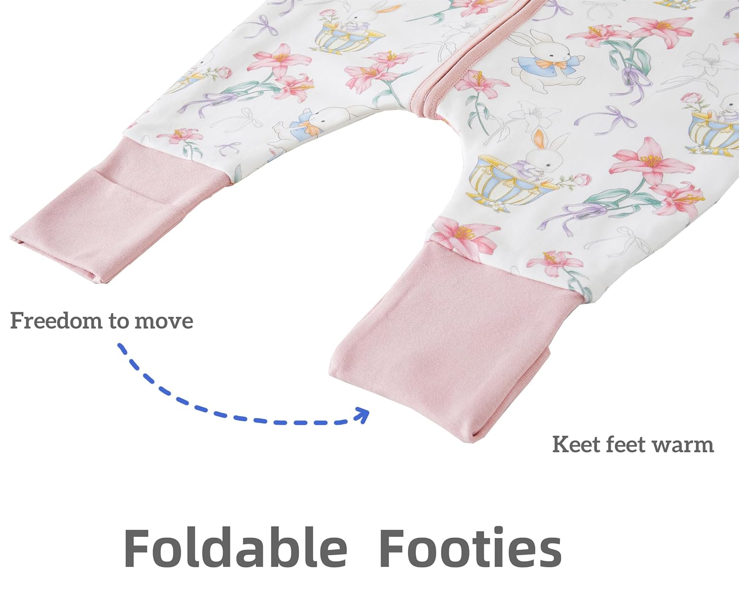 Thumbnail 3 de Teechodina Baby Ganzjahres Schlafsack mit Füßen – 100% Baumwolle, 80 cm