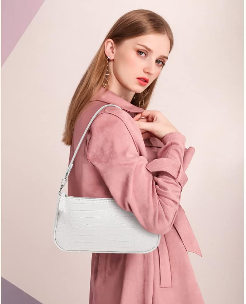 Thumbnail 3 de Aucuu Leather Shoulder Bag for Women: Mini 90s Crocodile Pattern PU Crossbody
