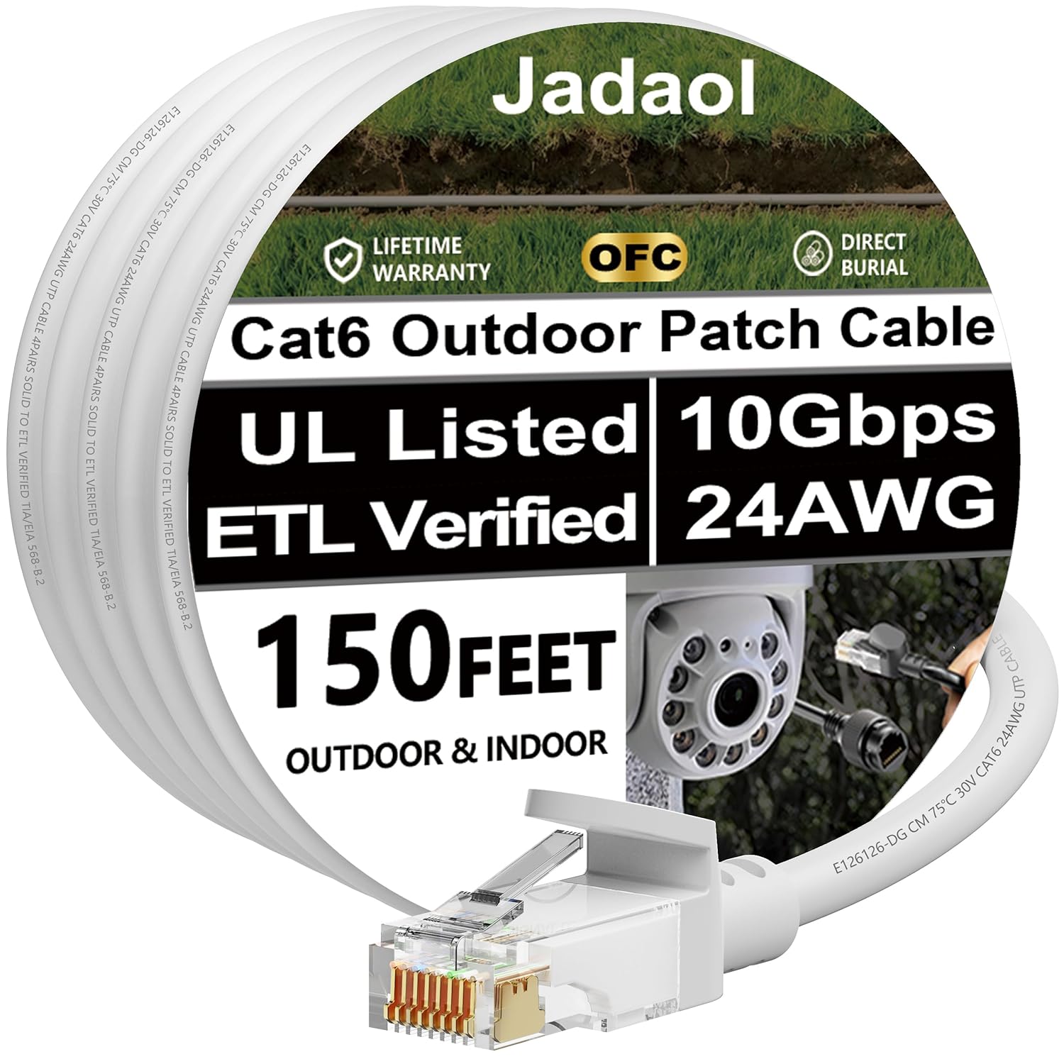 Cat 6 Outdoor Ethernet Cable 150 ft 10Gbps 📶