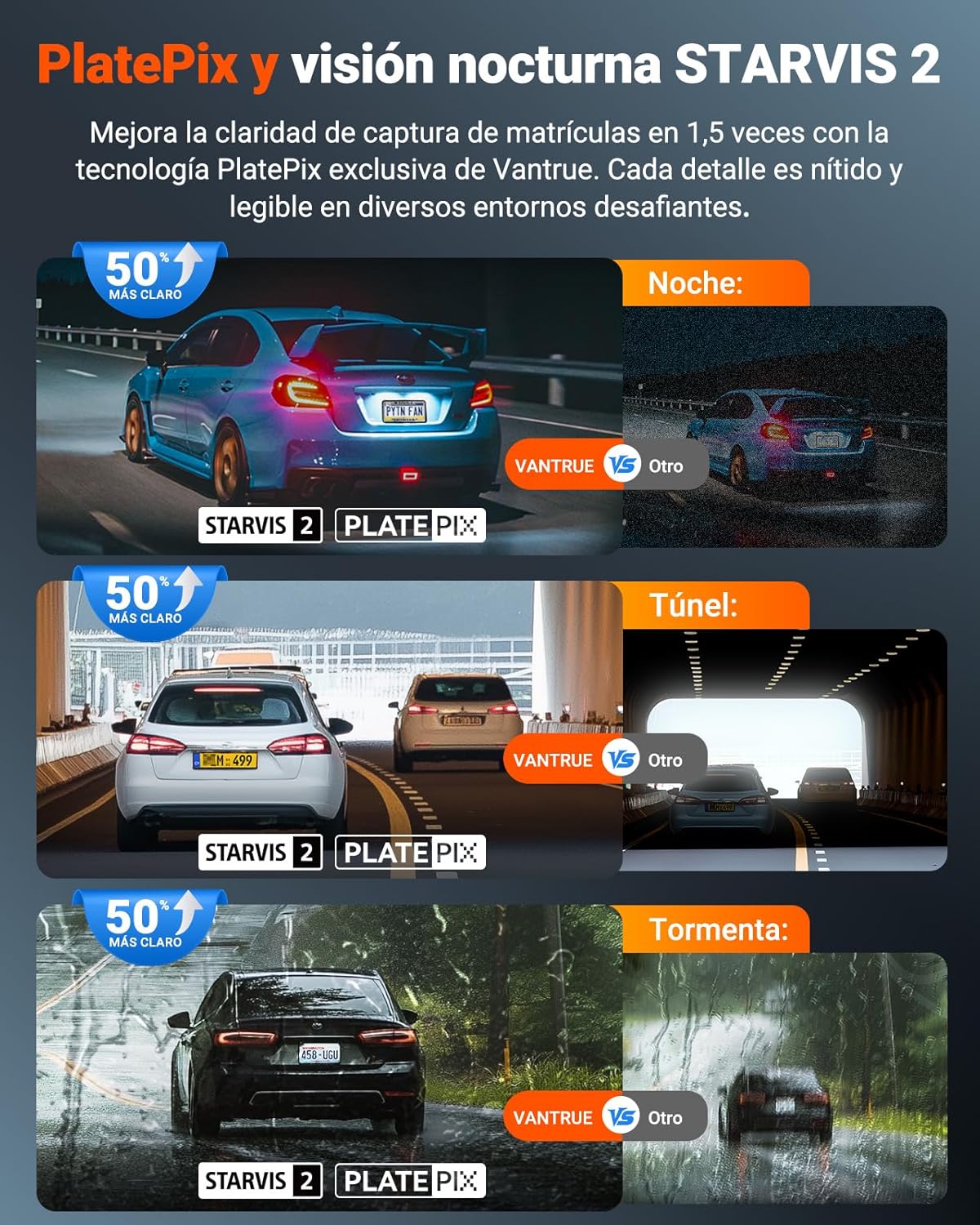 Detalle 2 de VANTRUE N4S Dashcam coche 2.7K+2.5K