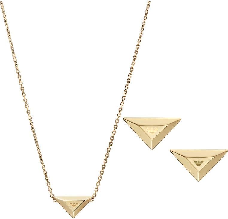 Thumbnail 3 de Emporio Armani collana e orecchini da donna in acciaio o ottone, finitura lucida oro