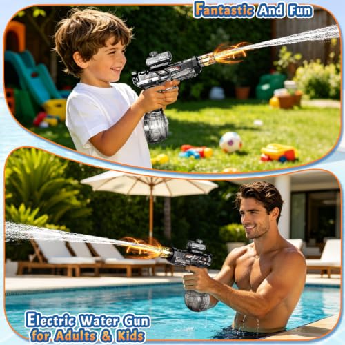 Detalle de Lomffy Pistola de Agua Eléctrica con Luz de Llama para Niños y Adultos
