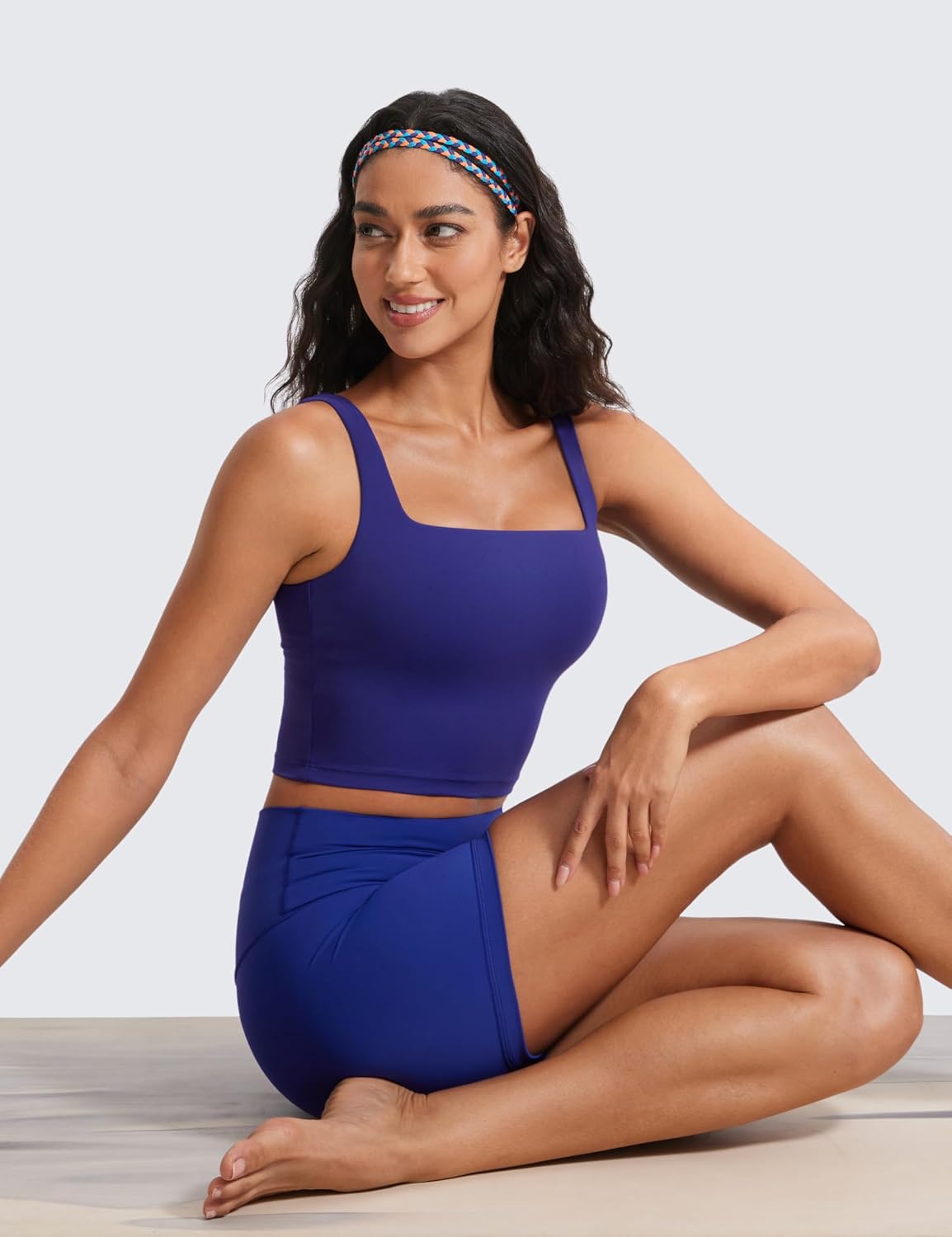Detalle de CRZ YOGA Butterluxe Sport-BH gepolstert ohne Bügel – Crop Top für Yoga & Fitness