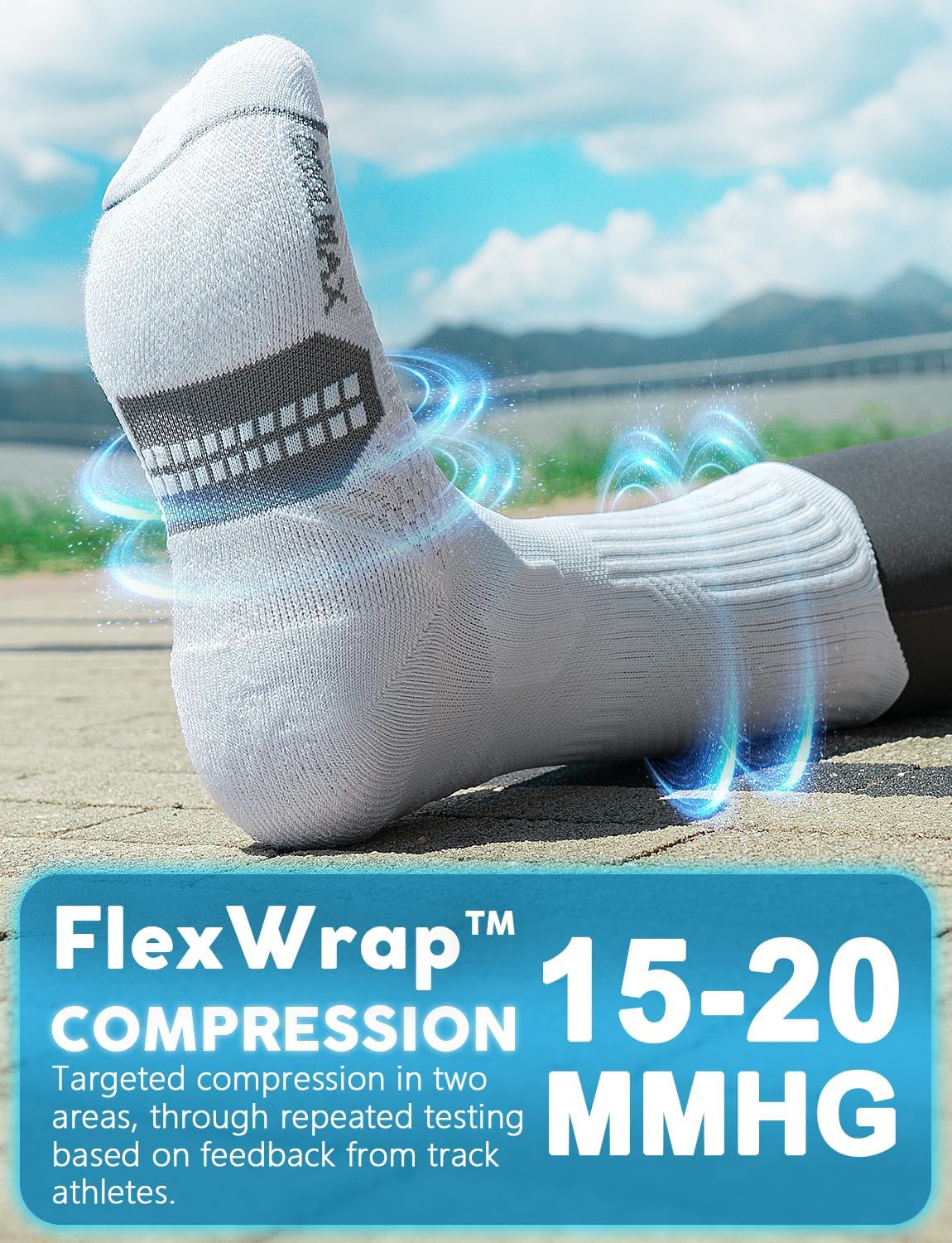Thumbnail 4 de Juclise Coolmax Bamboo Compression Socks 15-20 mmHg