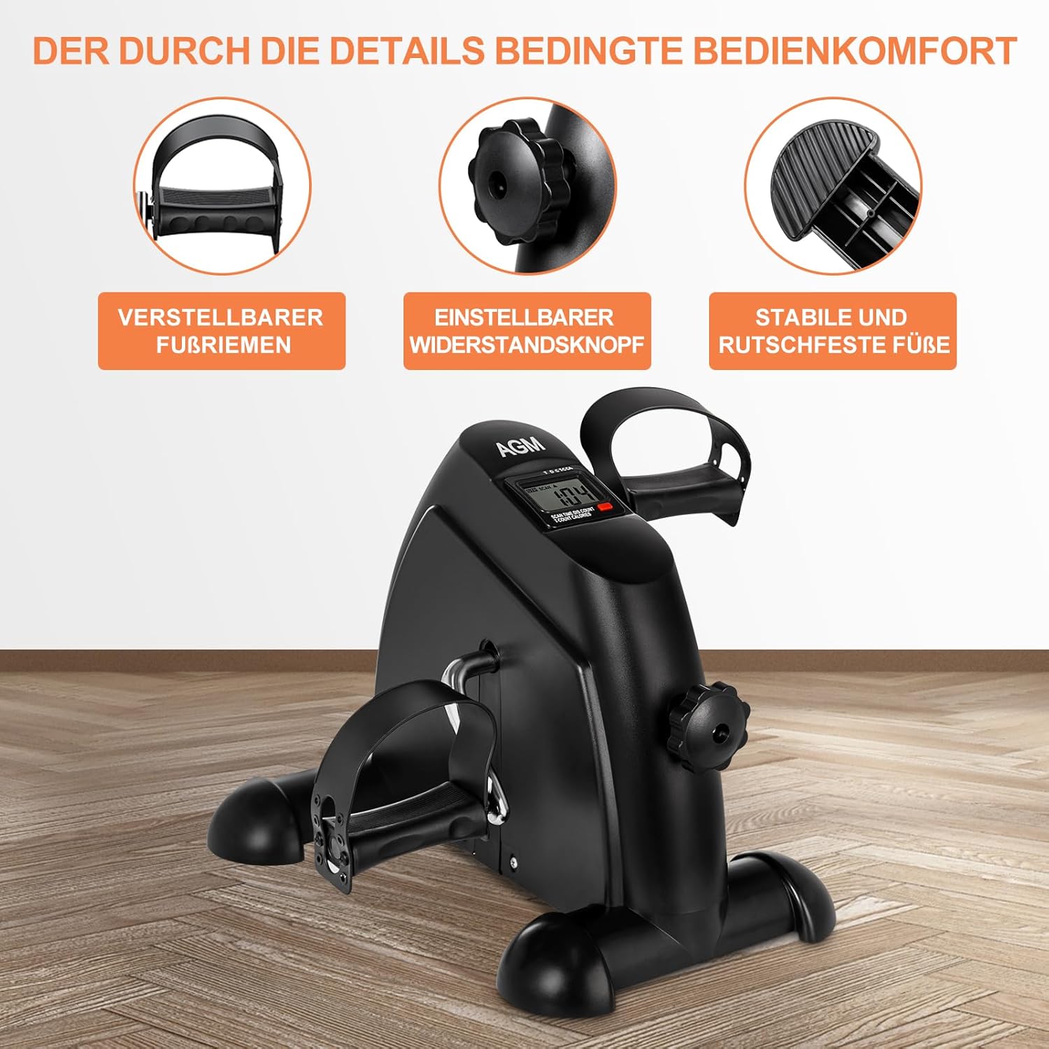 Detalle 2 de AGM Mini Fitnessbike für zuhause: Arm- und Beintrainer als Mini-Heimtrainer