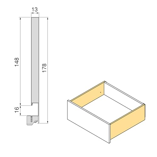 Thumbnail 1 de Emuca Vertex Push Sincro cajón extraíble H 178 mm, 40 kg 🛠