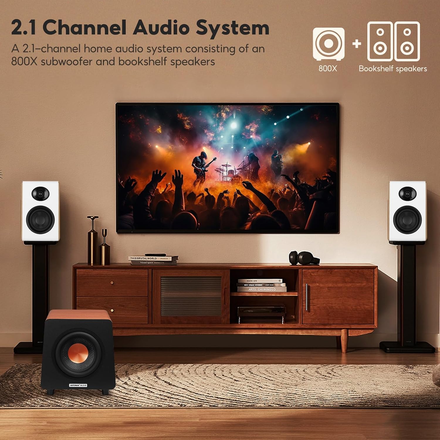 Thumbnail 6 de AIYIMA 800X 8-Inch Powered Subwoofer: Deep Bass for Home Theatres and Games