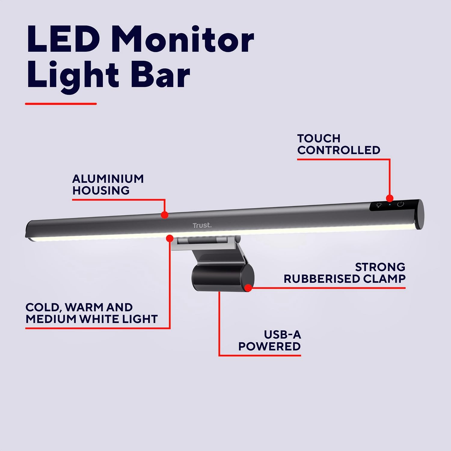 Detalle 2 de Trust Shyne Barra Luminosa 42cm per Monitor