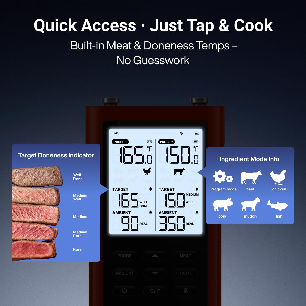 Thumbnail 4 de ThermoMaven 3000FT Smart Wireless Meat Thermometer with 6 Sensors
