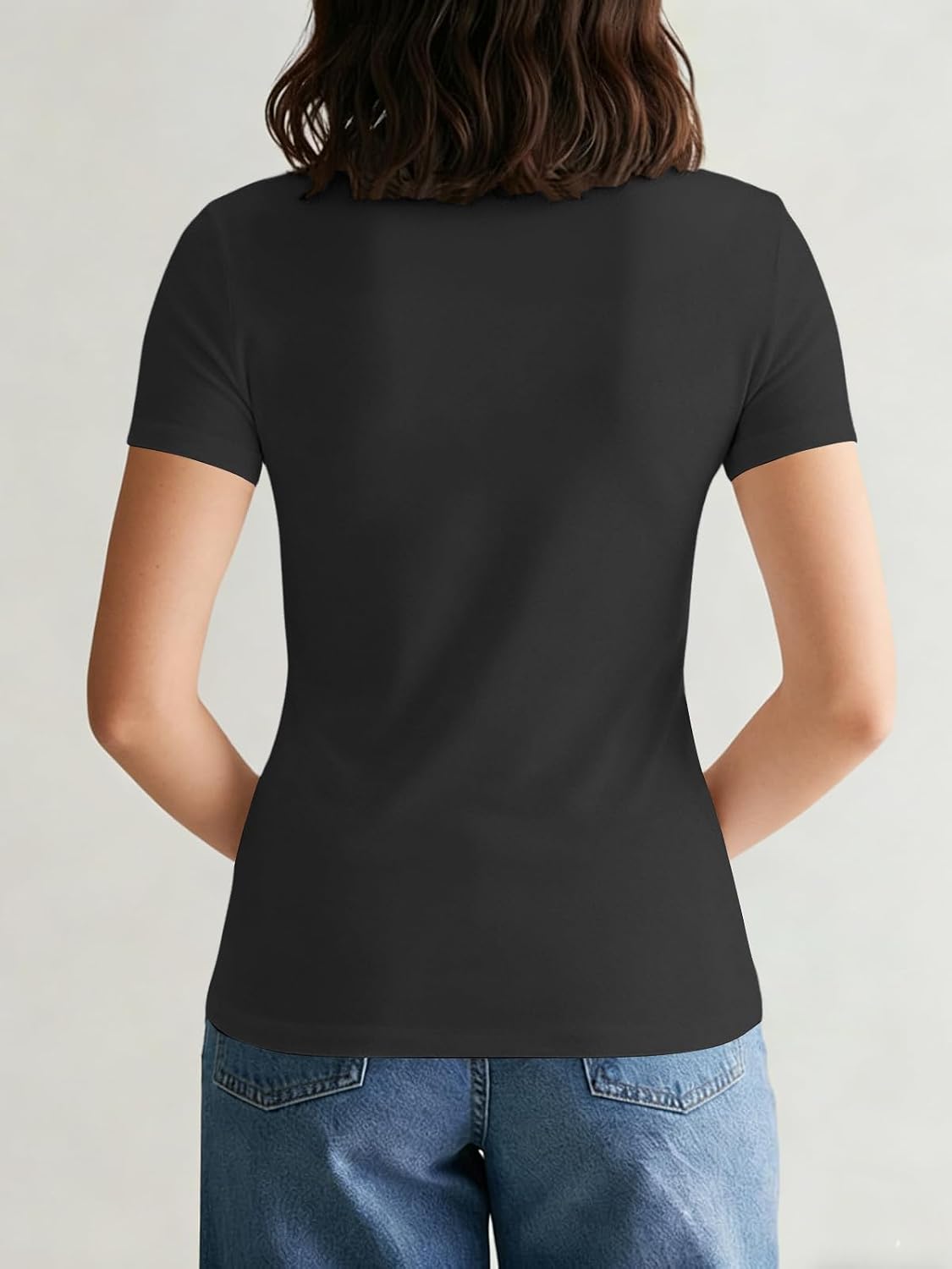Detalle de Kurzarm Rollkragen Shirt Damen von Cuptacc