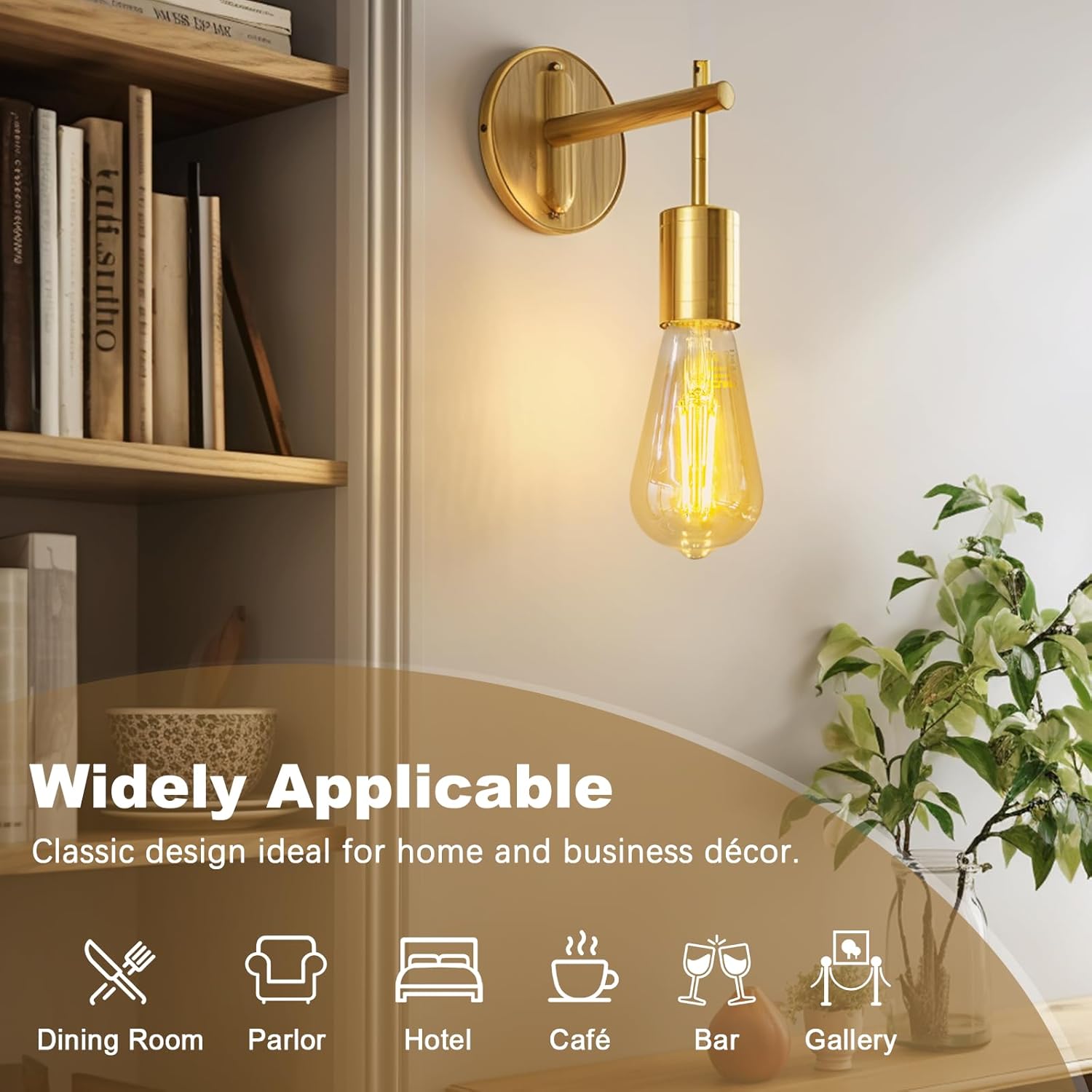Detalle de DiCUNO Vintage Light Bulb E27 Edison Screw Bulb, 6W Warm Amber Glass, 600LM, Non-Dimmable, ST64 (2 Pack)