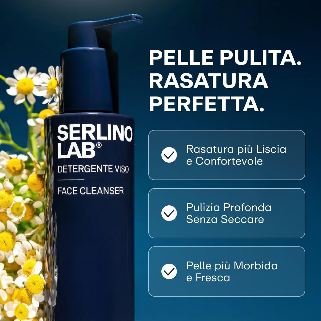 Detalle de SERLINOLAB Detergente Viso Uomo: pulizia profonda con idratazione e aloe – 100 ml