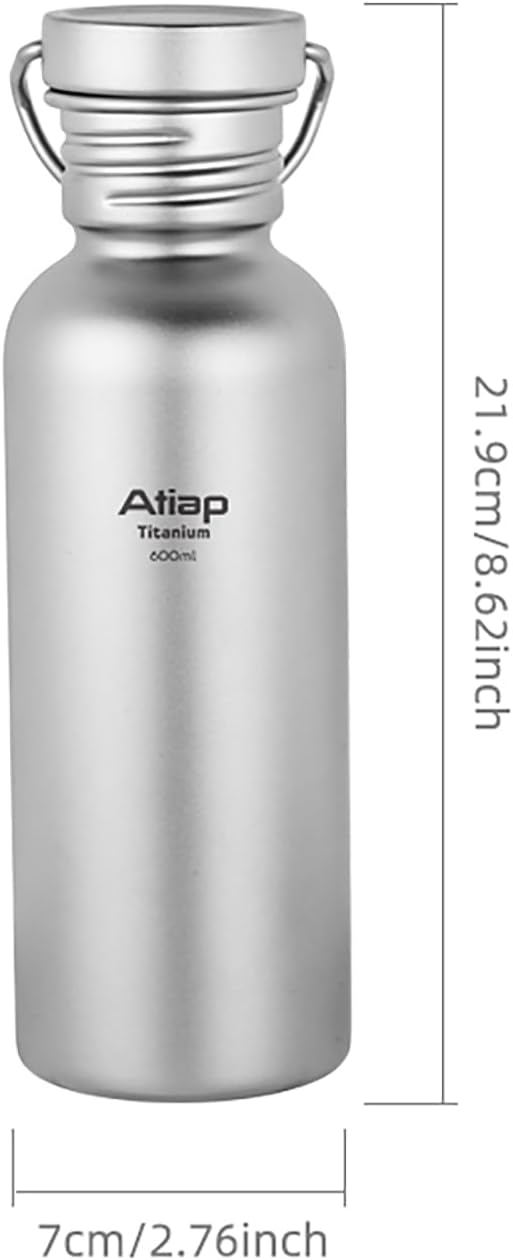 Detalle 2 de ATiAP Ta8370-M titanium drinkfles 600 ml met brede opening