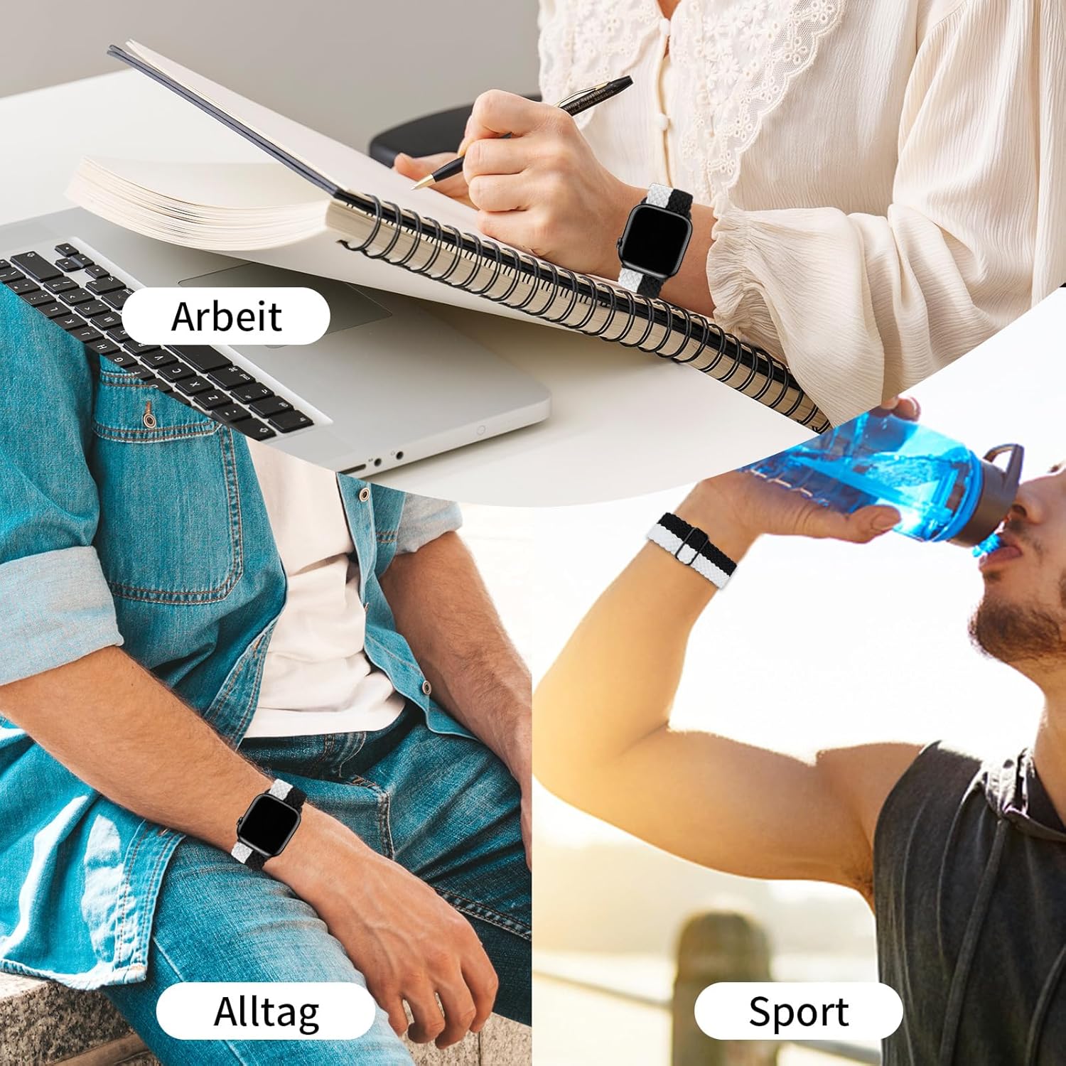 Thumbnail 4 de Nepfaivy Geflochtenes Armband Apple Watch 42–49 mm