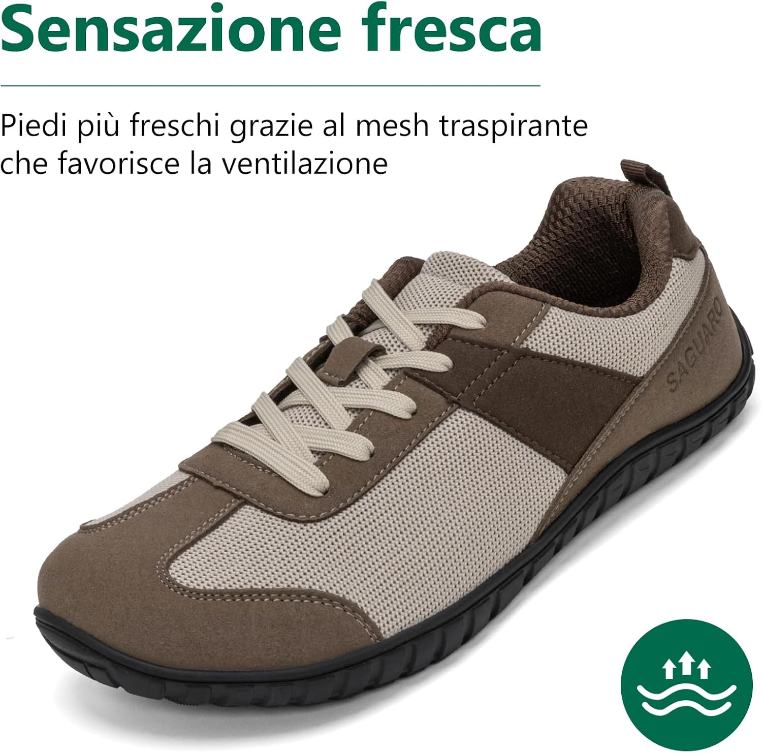 Detalle 2 de SAGUARO Scarpe Minimaliste Uomo: Sneaker barefoot con punta ampia e suola a Zero Drop