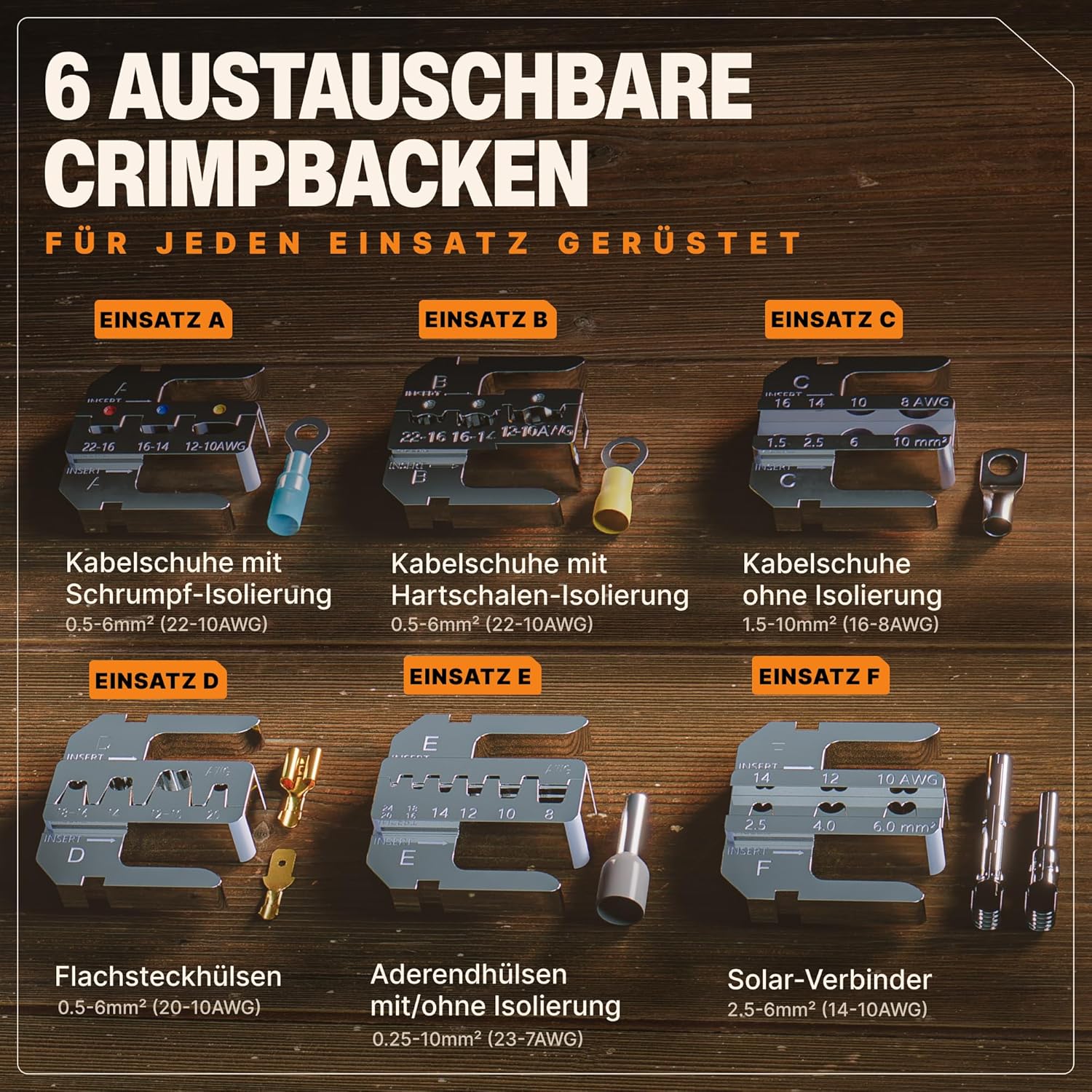 Thumbnail 4 de BAURIX HEKTOR PRO Crimpzange mit 6 Wechselbacken & Abisolierzange – All-In-One Elektriker Werkzeug