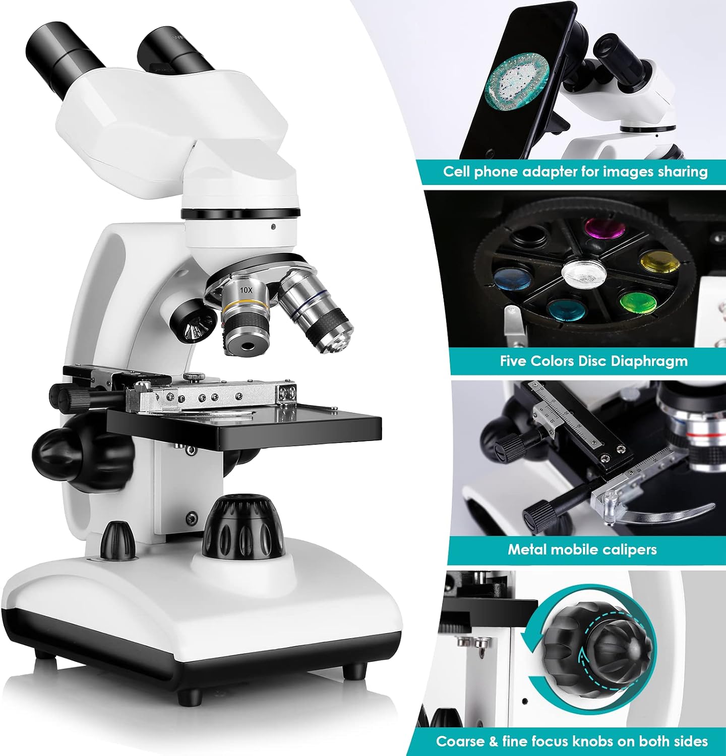 Thumbnail 5 de Cowiewie Microscopio Binoculare 40X-1000X