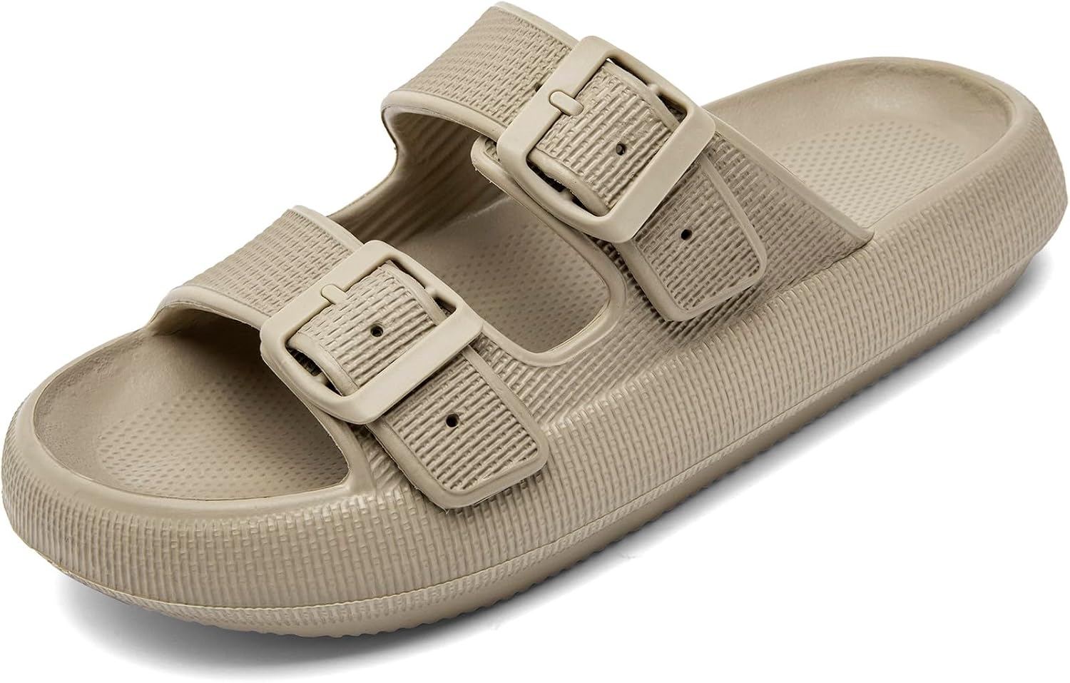 Detalle de Waysoland Cozyslides Original Damen/Herren Wolkenschuhe mit verstellbaren Schnallen – Beige (EU 39/40)
