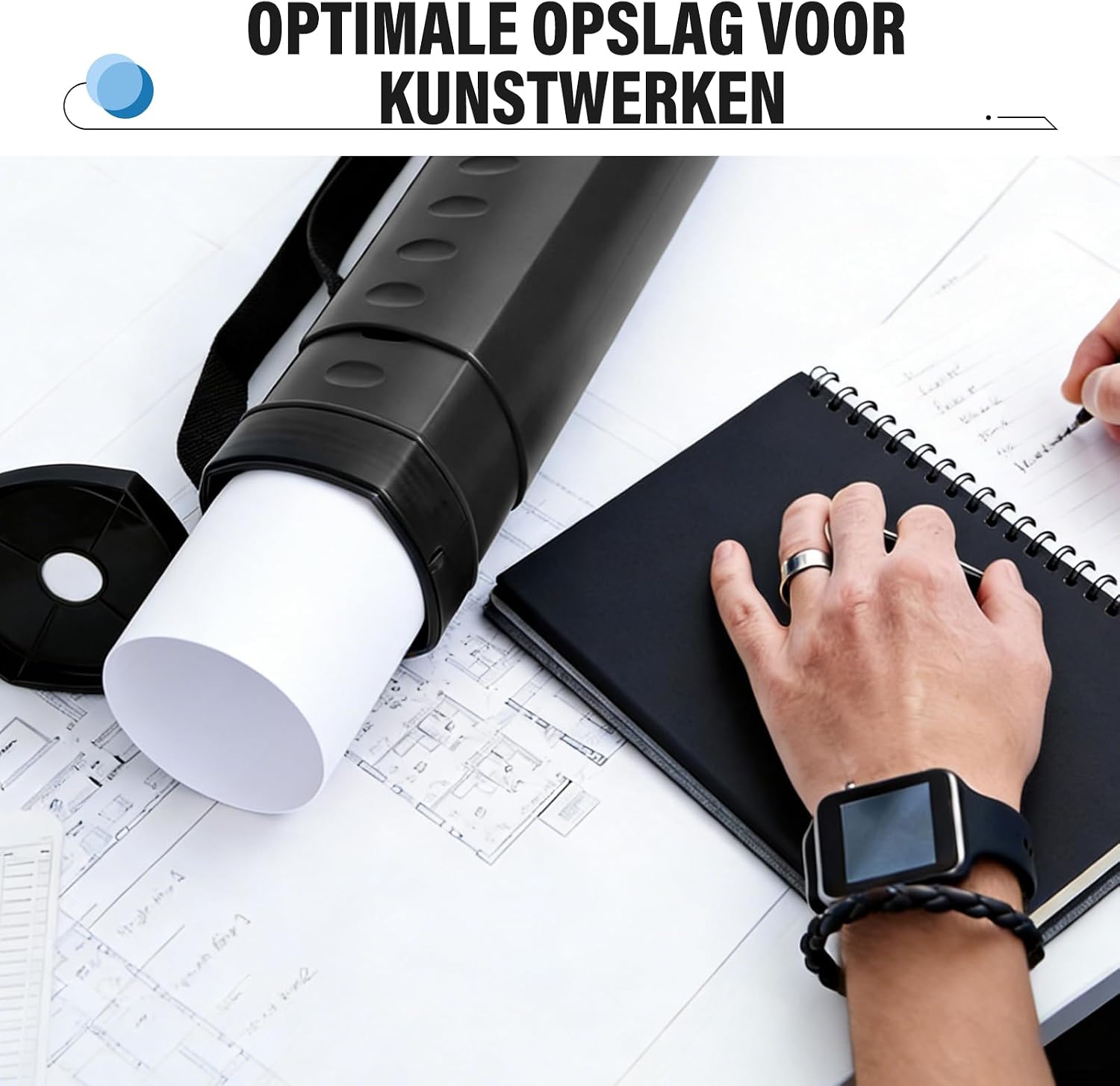 Thumbnail 6 de DEWEL R0711-CEA-FT-FR telescopische A0-posterrol van kunststof, 62-107 cm