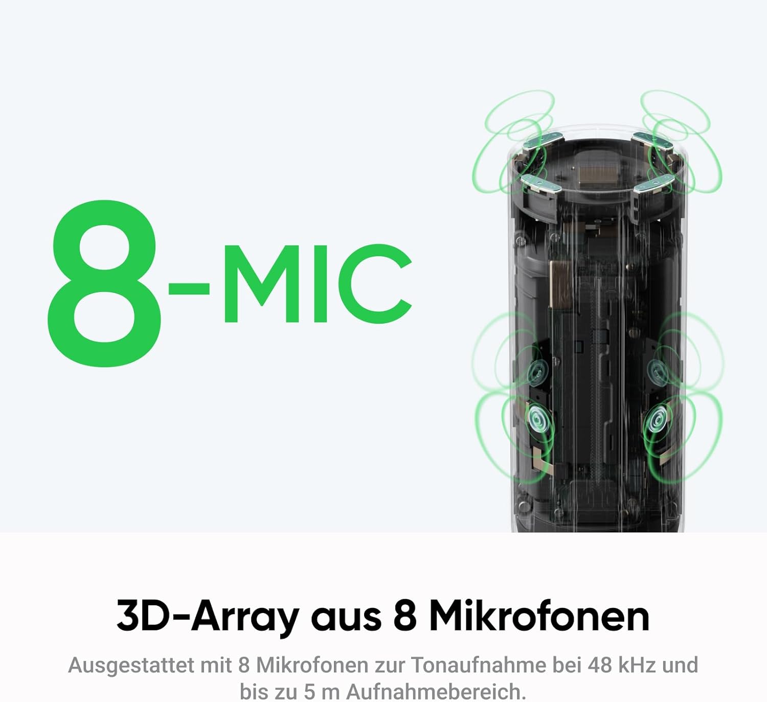 Thumbnail 6 de Insta360 Wave Graphitschwarz – KI-Freisprecheinrichtung mit 8 Richtmikrofonen und Transkriptfunktion