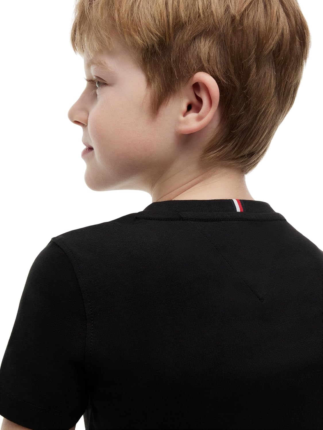 Detalle de Tommy Hilfiger Kinder Unisex Kurzarm Essential Tee – Rundhalsausschnitt