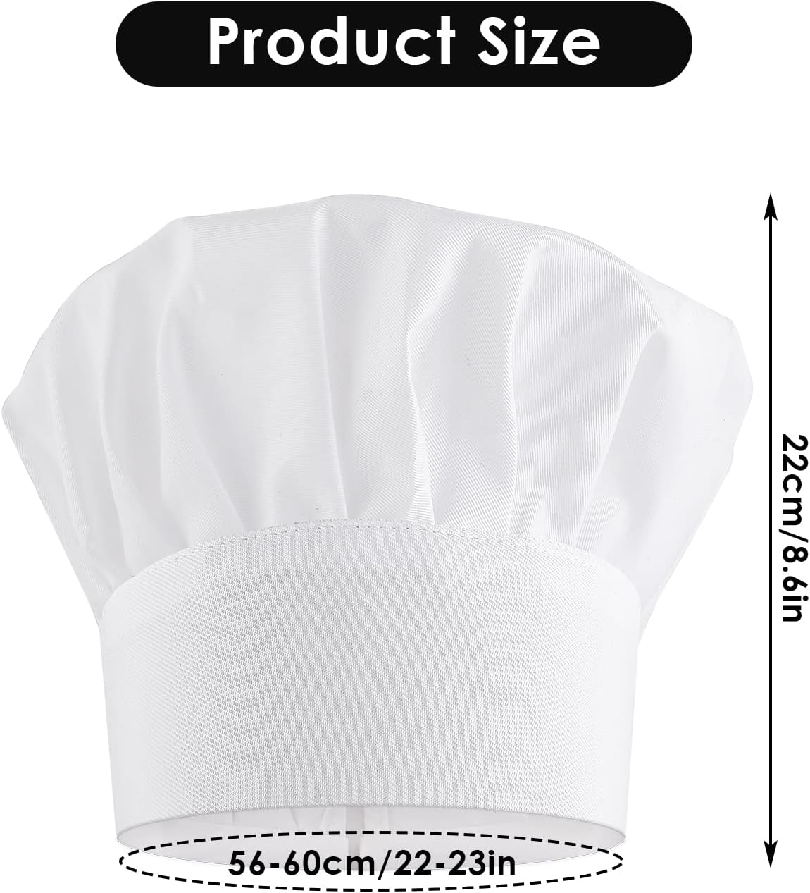 Detalle 2 de Lusofie Adult Chef Hat 22cm height