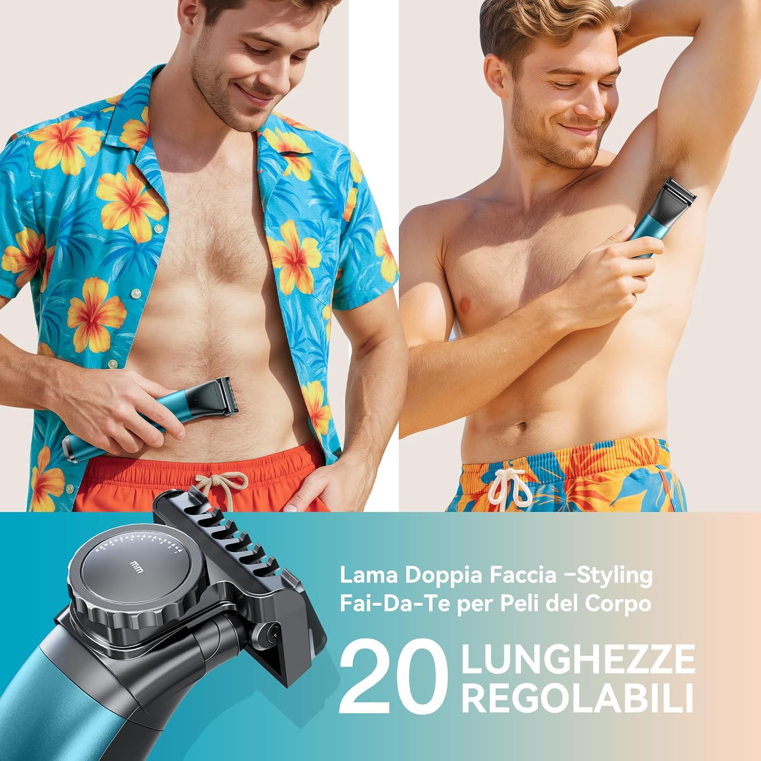 Detalle 2 de kensen Rasoio elettrico corpo uomo 100 minuti, regolabile 1–10 mm 🪒